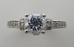 BEAUTIFUL DESIGN DIAMOND ACCENTED ENGAGEMENT RING OR REMOUNT SETTING