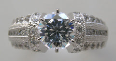 IMPORTANT UNIQUE DIAMOND ACCENTED ENGAGEMENT RING SETTING FOR ALL SHAPES AND SIZE CENTER STONES