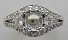 ART DECO ANTIQUE VINTAGE STYLE DIAMOND ENGAGEMENT RING SETTING SET