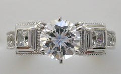 IMPORTANT ENGAGEMENT OR REMOUNT RING SETTING INTERESTING DIAMOND ACCENTS