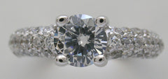 ENCRUSTED DIAMOND ENGAGEMENT RING SETTING OR REMOUNT RING