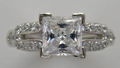 ENGAGEMENT RING SETTING WITH DIAMOND ACCENTS FOR ALL SHAPE CENTER STONES