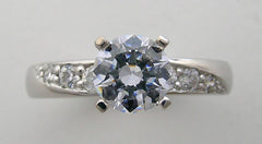 ENGAGEMENT RING SETTING WITH DIAMOND ACCENTS MID CENTURY STYLING