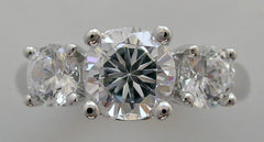 UNIQUE THREE STONE DIAMOND ENGAGEMENT RING MOUNTING OR REMOUNT RING SETTING