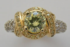 OUTSTANDING TWO TONE DIAMOND ACCENT RING SETTING OR REMOUNT