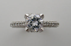 ENGAGEMENT RING SETTING WITH ENCRUSTED DIAMOND DETAILS