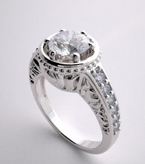 FEMININE DIAMOND ACCENT ENGAGEMENT RING SETTING