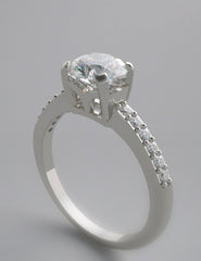 FEMININE CONTEMPORARY SOLITAIRE DIAMOND ACCENT RING SETTINGS