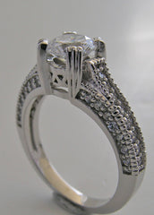 IMPORTANT DIAMOND AND MIL GRAIN ACCENT ENGAGEMENT RING SETTING WITH ENGRAVED DETAILS