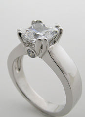 REMOUNT OR ENGAGEMENT RING SETTING WIDE HEFTY WITH ACCENT DIAMONDS