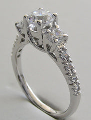 DIFFERENT LOOKING THREE STONE DIAMOND ANNIVERARY RING SETTING