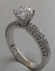 ELEGANT DIAMOND DOUBLE ROW FISHTAIL SET ENGAGEMENT RING SETTING