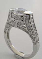 UNIQUE UNUSUAL MODERN PAVE DIAMOND RING SETTING