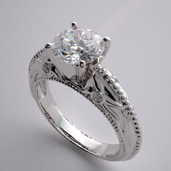 DESIGNER ENGAGEMENT RING SETTING FLORAL AND DIAMOND DETAILS