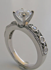 DETAILED MILLEGRAIN INTRICATE DIAMOND ENGAGEMENT RING SETTING