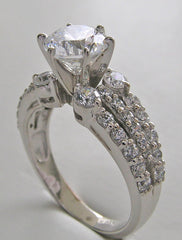 ENGAGEMENT RING SETTING ACCENT DIAMONDS FOR ALL SHAPE AND SIZE CENTER STONES