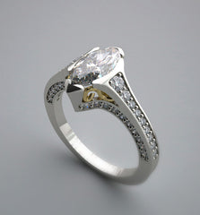 MARQUISE NORTH TO SOUTH ENGAGMENT RING SETTING OR REMOUNT MOUNTING