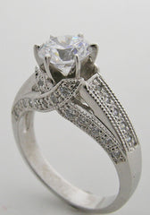 IMPORTANT TRELLIS DESIGN PAVE DIAMOND ENGAGEMENT RING SETTING