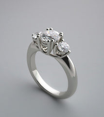 TRADITIONAL THREE STONE DIAMOND ENGAGEMENT RING SETTING