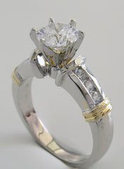 TWO TONE GOLD DIAMOND ACCENT ENGAGEMENT RING SETTING