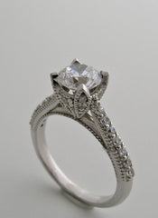 ENGAGEMENT RING SETTING WITH ENCRUSTED DIAMOND DETAILS