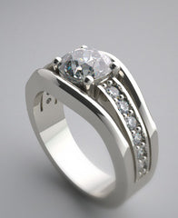 CLASSICAL DUAL DIAMOND ACCENTED ENGAGEMENT RING SETTING