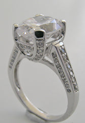 LARGE IMPORTANT OVAL SHAPE DIAMOND ACCENT ENGAGEMENT RING SETTING