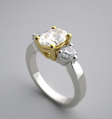 DESIGNER THREE STONE DIAMOND RING SETTING