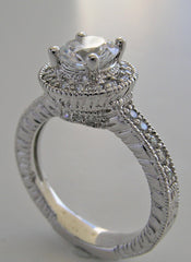 DIAMOND HALO ACCENT ENGAGEMENT RING SETTING