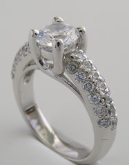 ENCRUSTED DIAMOND ENGAGEMENT RING SETTING OR REMOUNT RING