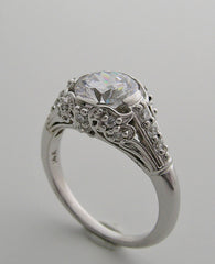 BEAUTIFUL ART DECO ANTIQUE STYLE DIAMOND ACCENT ENGAGEMENT RING SETTING OR RE-MOUNT