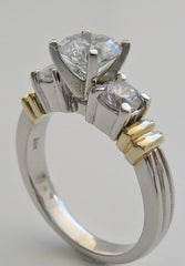 SIMPLISTIC TWO TONE DIAMOND RING SETTING