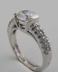 UNIQUE PAVE DIAMOND SEMI BEZEL ENGAGEMENT RING SETTING