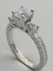 THREE STONE ENGAGEMENT RING SETTING