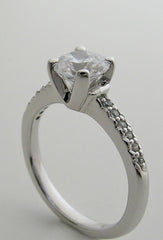 ENGAGMENT RING SETTING SOLITAIRE DESIGN WITH DIAMOND SHANK