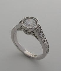 ENGAGEMENT RING SETTING MIL GRAIN MIL GRAIN DESIGN DIAMOND ACCENTS AND DETAILS