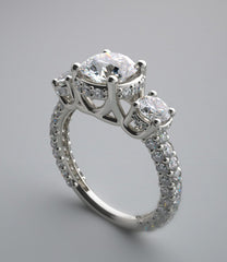 SPECIAL THREE STONE DIAMOND ENGAGEMENT BRIDAL RING SETTING