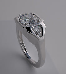 THREE STONE DIAMOND ACCENT ENGAGEMENT RING SETTING