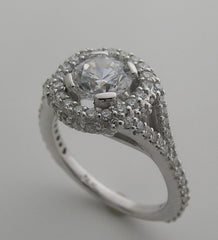 UNIQUE DIAMOND RING SETTING FLUSH DIAMOND HALO