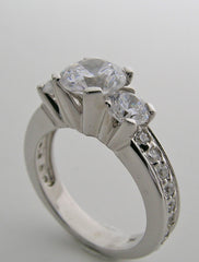 RING SETTING FOR ENGAGEMENT RINGS THREE STONE DESIGN