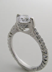 FEMININE ENGAGEMENT RING SETTING WITH DIAMOND SHANK