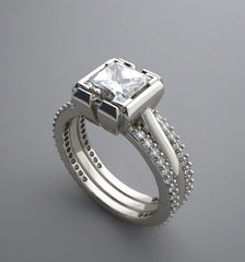 SPECIAL MODERN SPLIT SHANK DIAMOND ENGAGEMENT RING SETTING