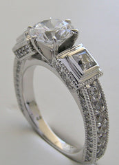 IMPORTANT ENGAGEMENT OR REMOUNT RING SETTING INTERESTING DIAMOND ACCENTS