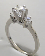 THREE STONE PRINCESS CUT DIAMOND RING SETTING