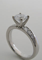 ENGAGEMENT RING SETTING WITH DIAMOND ACCENTS MID CENTURY STYLING