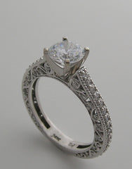 ENGAGMENT RING SETTING WITH ELEGANT DIAMOND ETERNITY SHANK