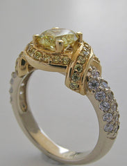 OUTSTANDING TWO TONE DIAMOND ACCENT RING SETTING OR REMOUNT