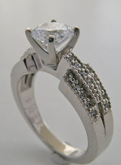 INTERESTING RING SETTING PAVE DIAMOND ACCENTS GOLD OR PLATINUM