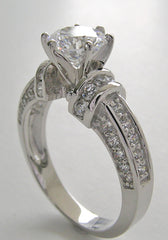 UNUSUAL DIAMOND ACCENT ENGAGEMENT RING SETTING FOR ALL SHAPES AND SIZES