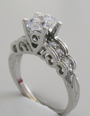 ART DECO ANTIQUE STYLE DIAMOND RIBBON DESIGNED ENGAGEMENT RING SETTING